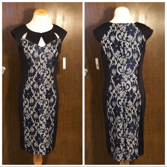 COPY - NWT Navy blue floral design aa studio brand size 8 - Picture 2 of 8